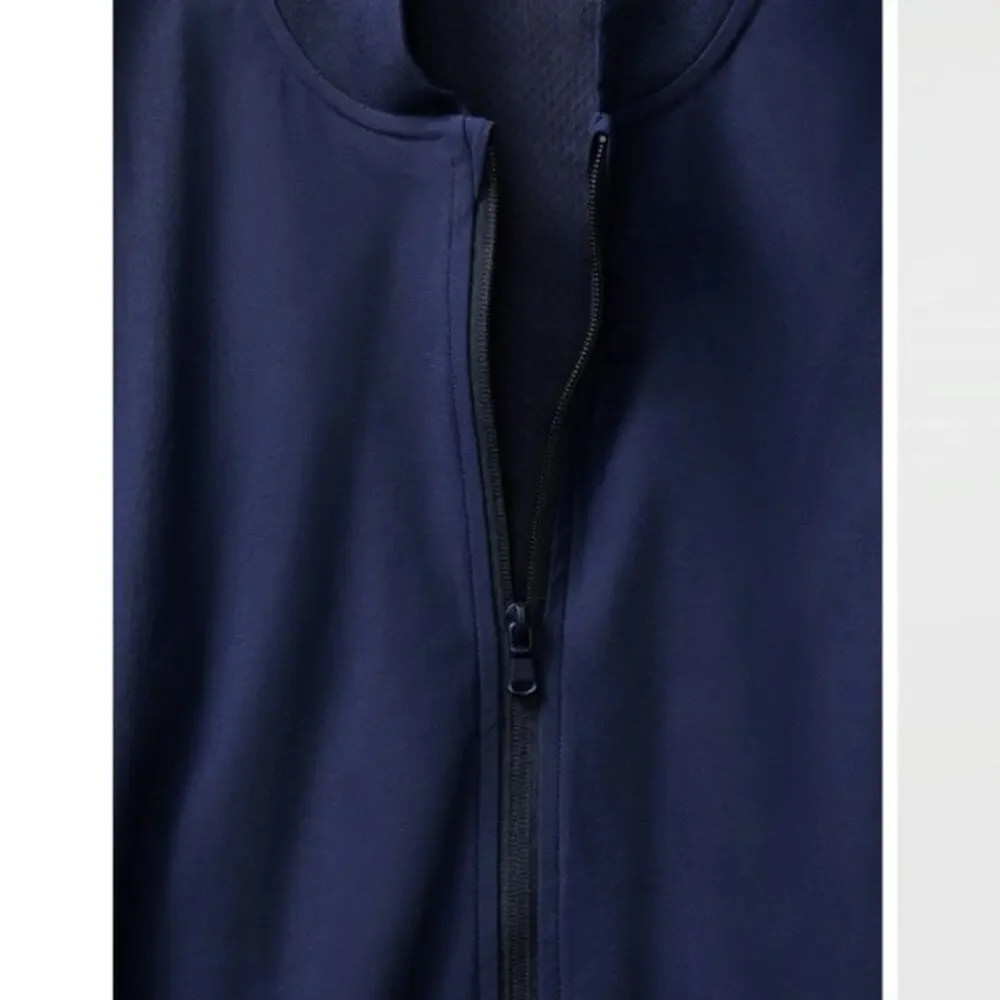 Fabletics Mens The Don Everyday Bomber Size Small Navy Lined Rain Resistant